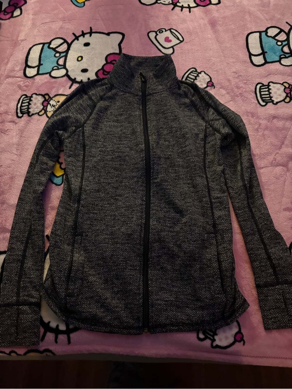 Old Navy Heathered Charcoal Full-Zip Bomber Jacket